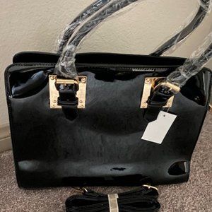 Black Patent Leather Handbag NEW